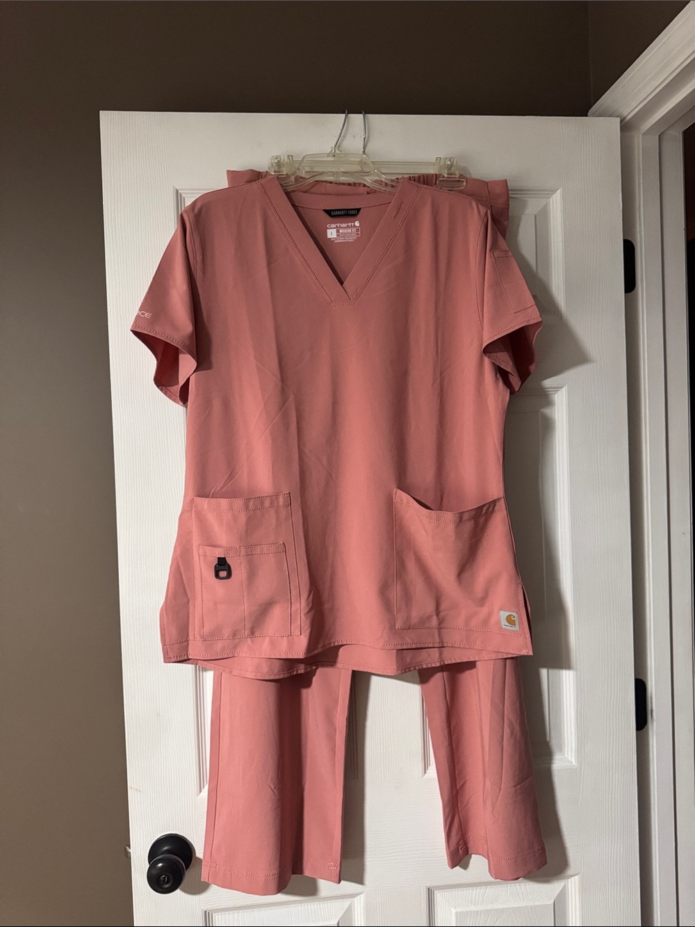 Carhartt Women’s Scrub Top & Capris in Dusty Rose